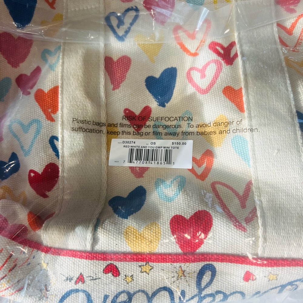 Brighton Love Mini Tote Bag - Multicolor Heart Pattern - Picture 4 of 9